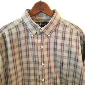 Polo Ralph Lauren Mcmeel long sleeves green plaid  shirt. Large